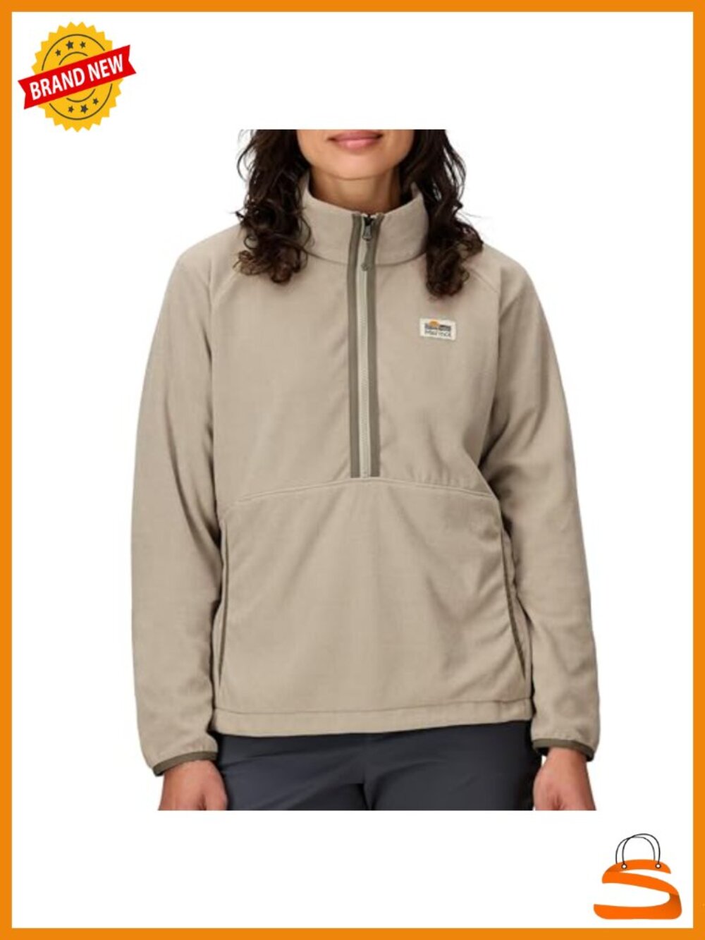 Recycled Polyester Fleece Pullover Mock Neck Zip Outdoor Layer